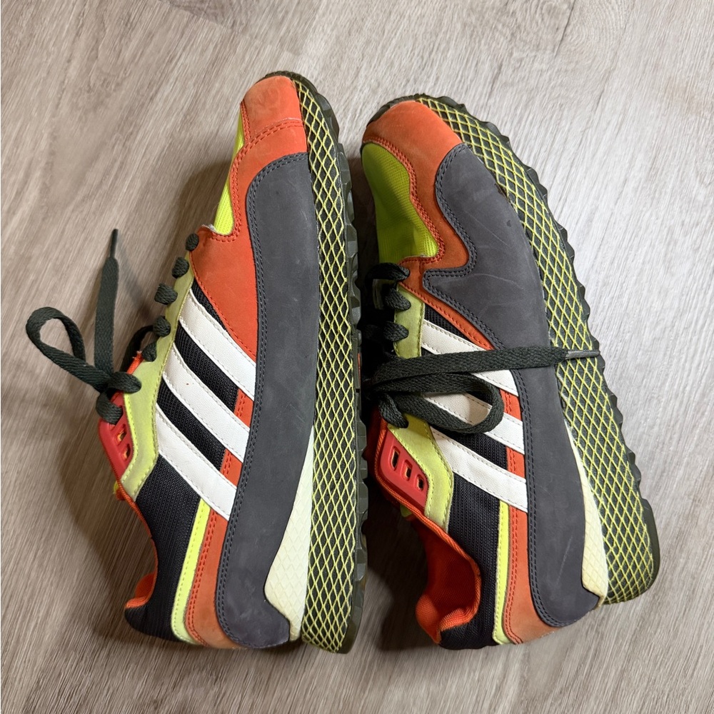 adidas Neon Orange and Yellow Athletic Sneakers